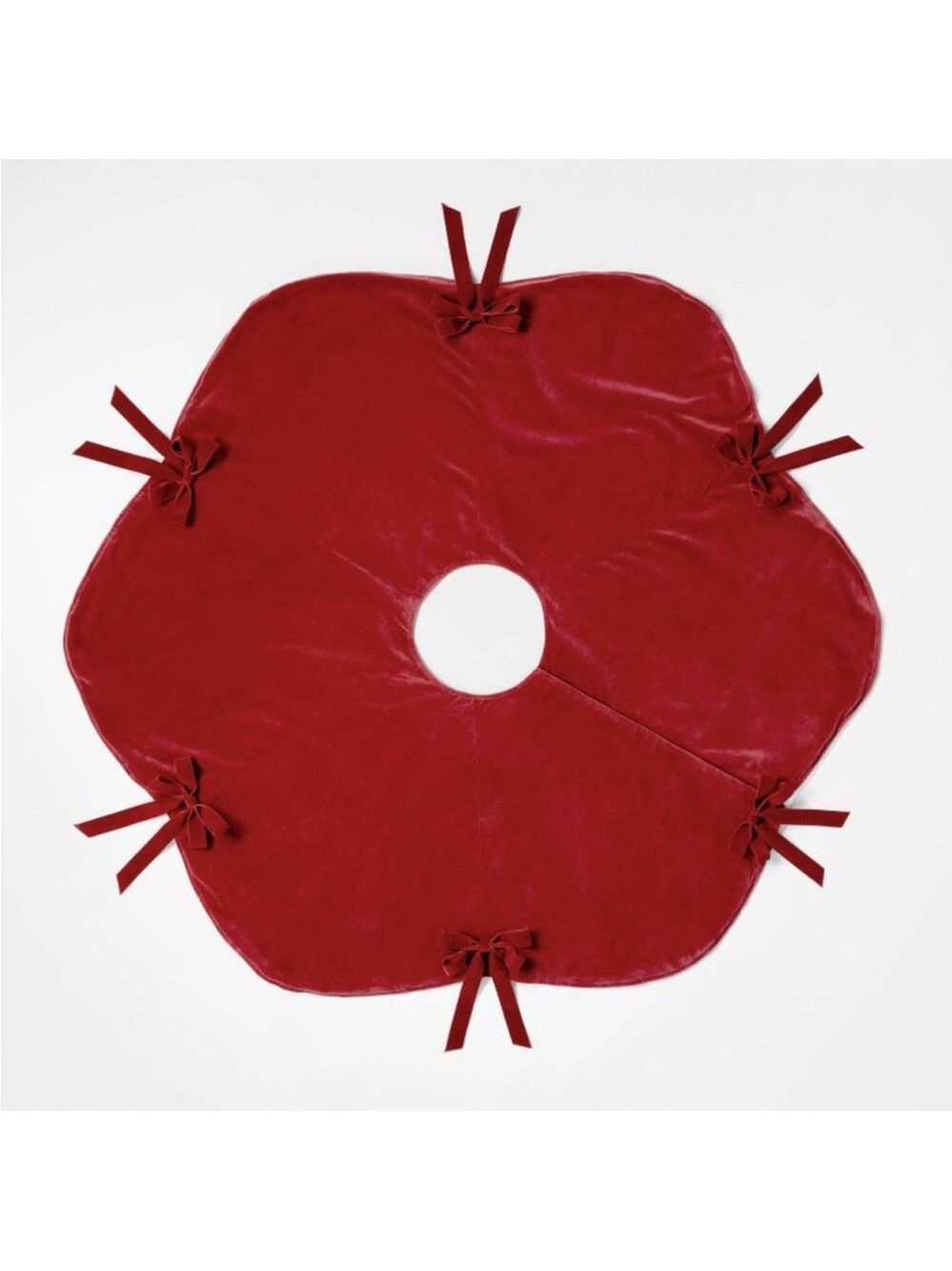 Velvet Bow Christmas Tree Skirt Red - Threshold™ designed with Studio McGee